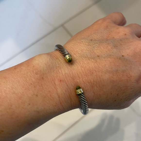 Cable Classics Bracelet in Sterling Silver with Peridot and 14K Yellow Gold - Picture 6 of 6